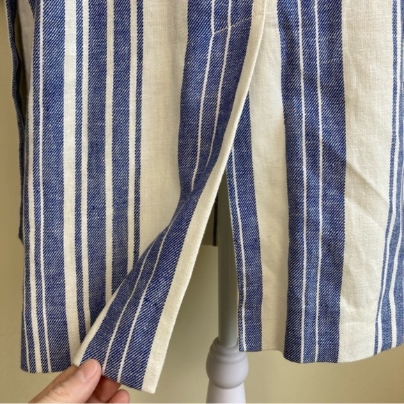 Anthropologie Elevenses Lagenlook Boho Striped Linen Duster Kimono Jacket Sz S - Picture 13 of 16